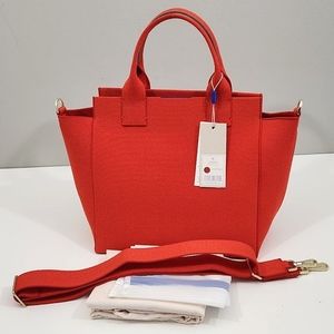 NWT ROTHY'S THE HANDBAG CROSSBODY SATCHEL TOTE IN BRIGHT POPPY RED